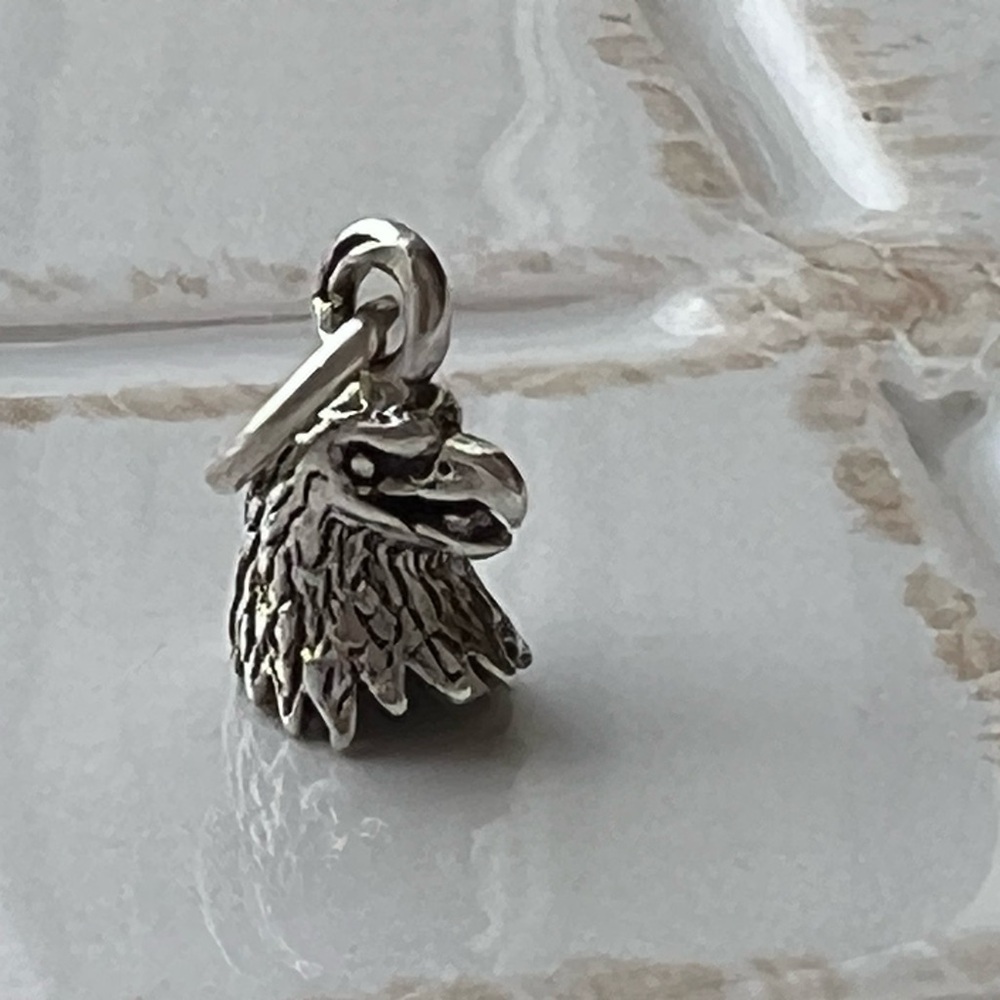 Teeny Tiny Eagle Head Vintage Sterling Silver 925 Charm NOS